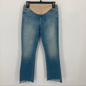 Mother The Insider Crop Step Fray Maternity Jeans